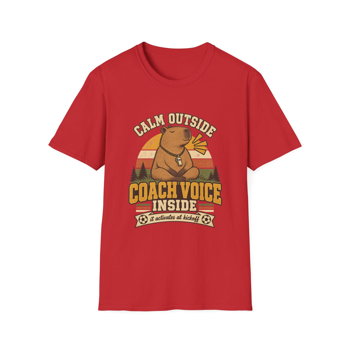 Calm Outside Coach Voice Inside - It Activates At Kickoff T-Shirt