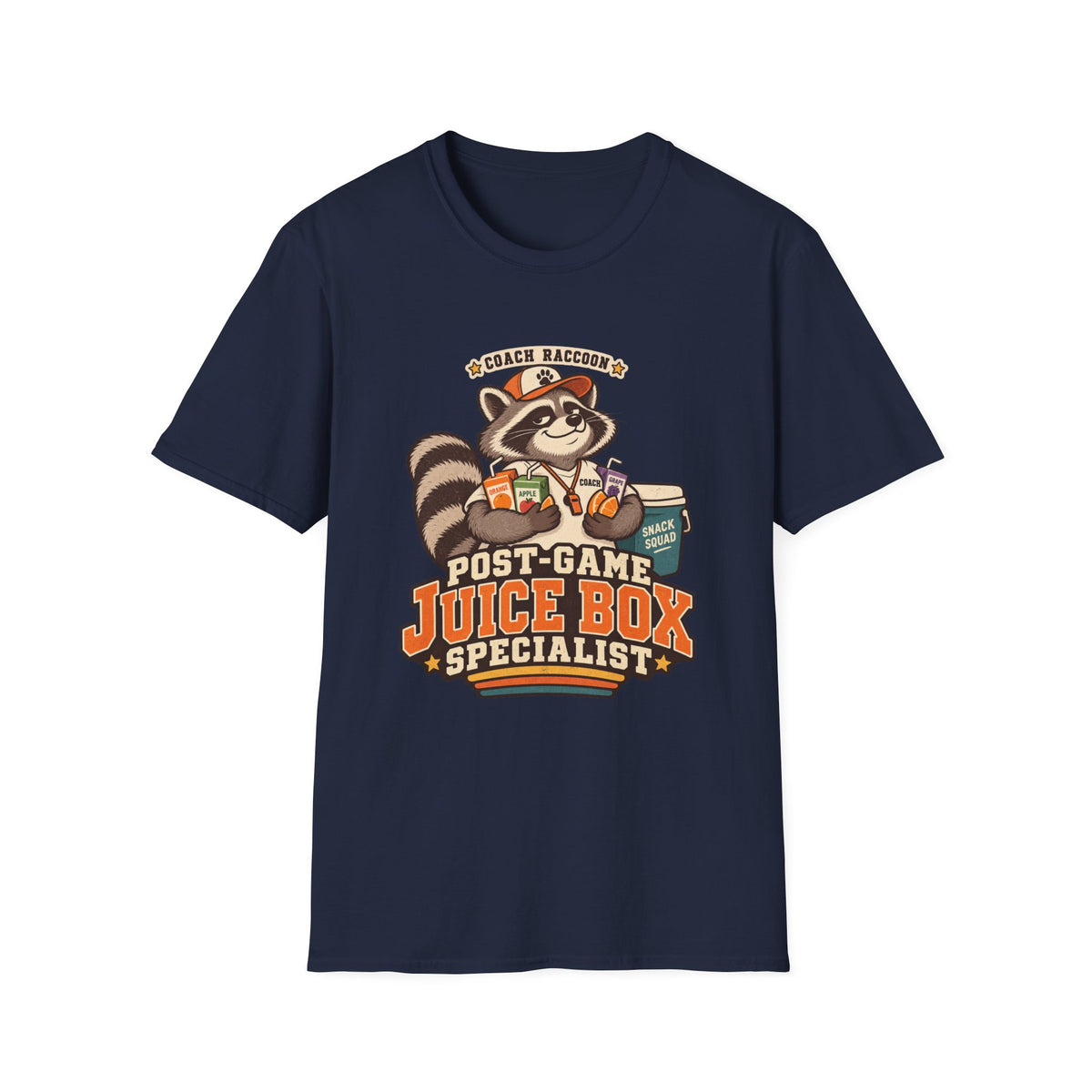 Coach Raccoon - Post-Game Juice Box Specialist T-Shirt