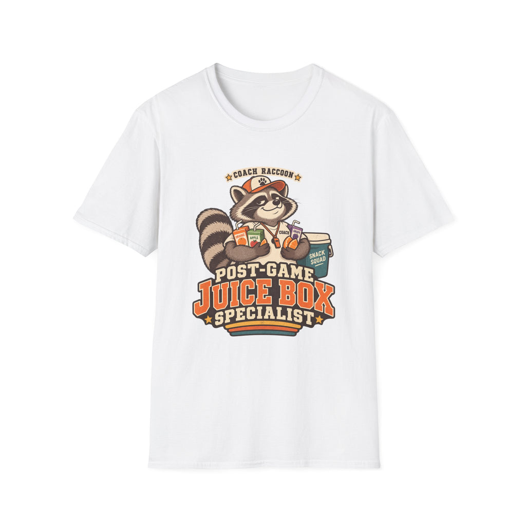 Coach Raccoon - Post-Game Juice Box Specialist T-Shirt