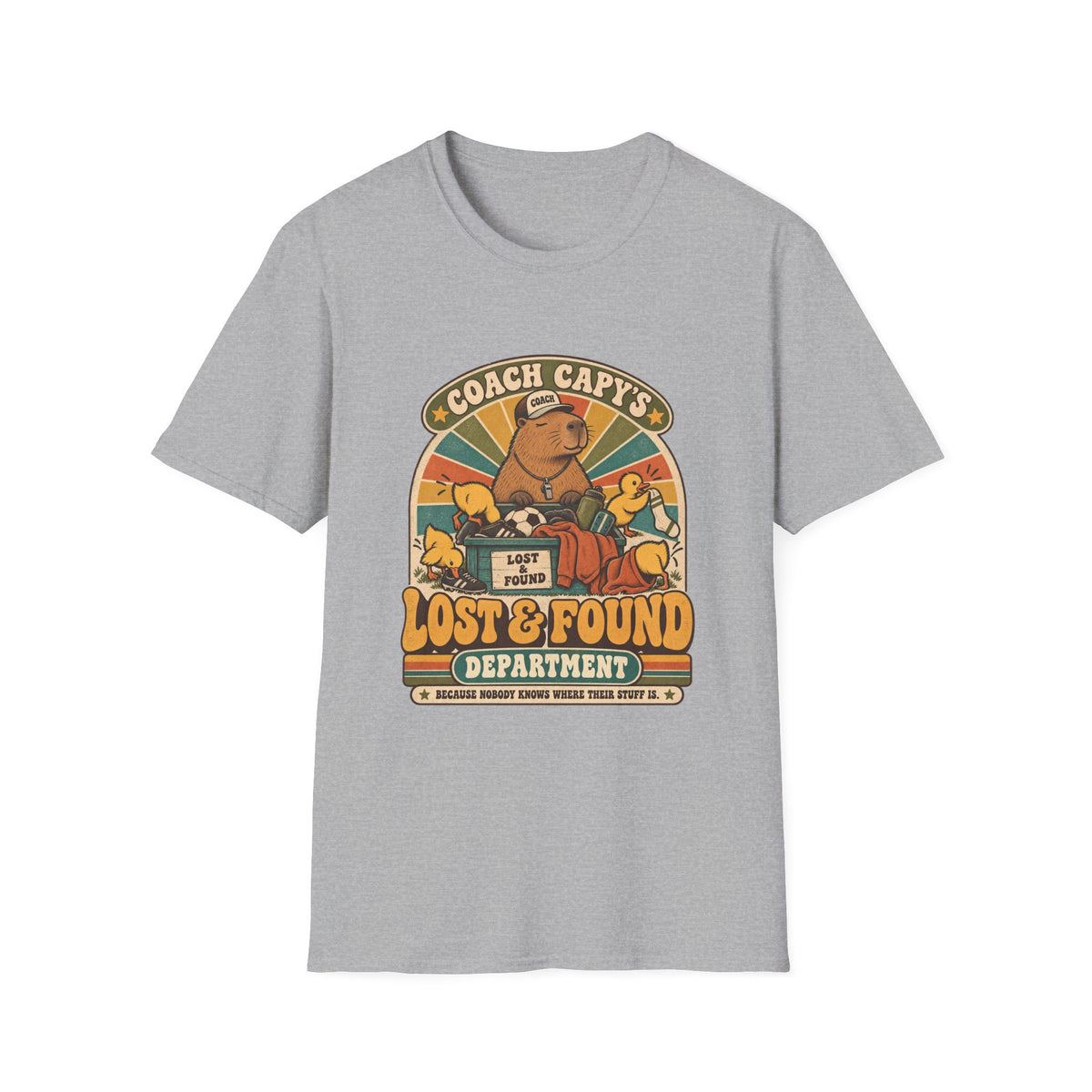 Coach Capy's Lost & Found Department - Because Nobody Knows Where Their Stuff Is T-Shirt