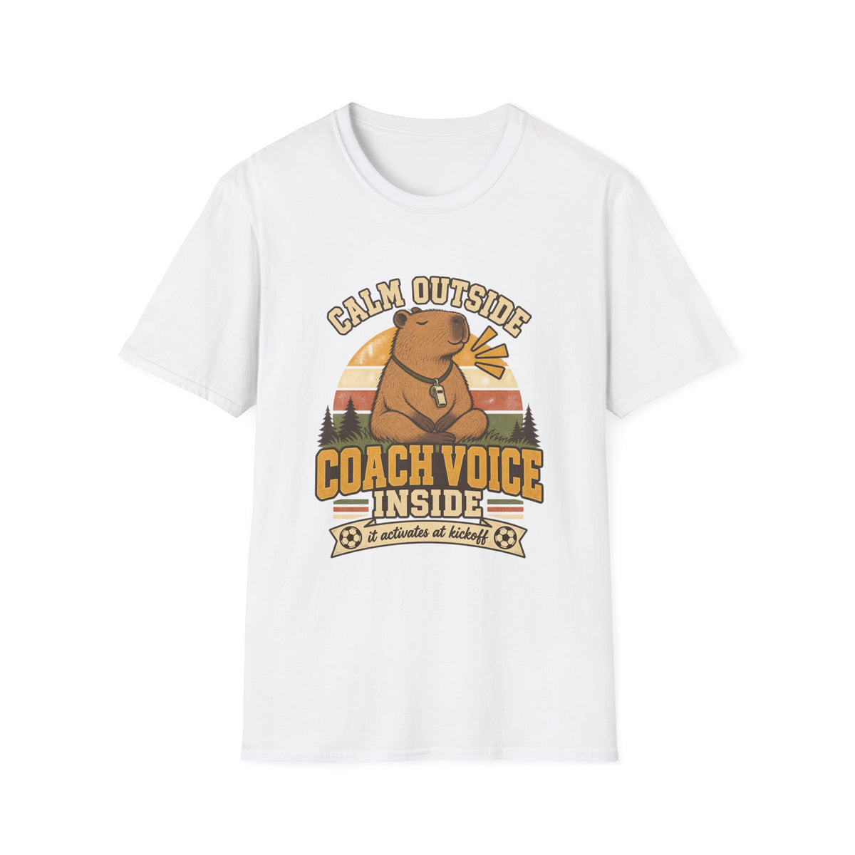 Calm Outside Coach Voice Inside - It Activates At Kickoff T-Shirt